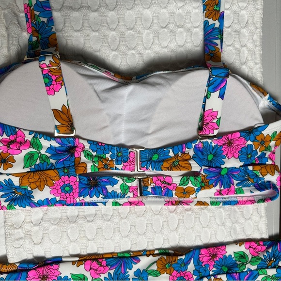 California Waves 2 Piece Padded Tankini Swimsuit Multi-way Straps High Rise NWT - Picture 8 of 15